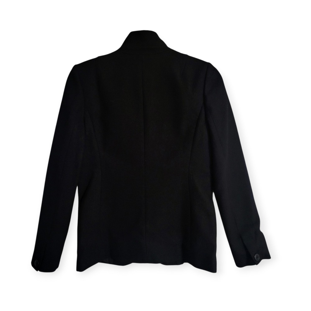 Quince Womens XS NWT Italian Wool Stand Collar Blazer Black Preppy Career Solid - Picture 13 of 15